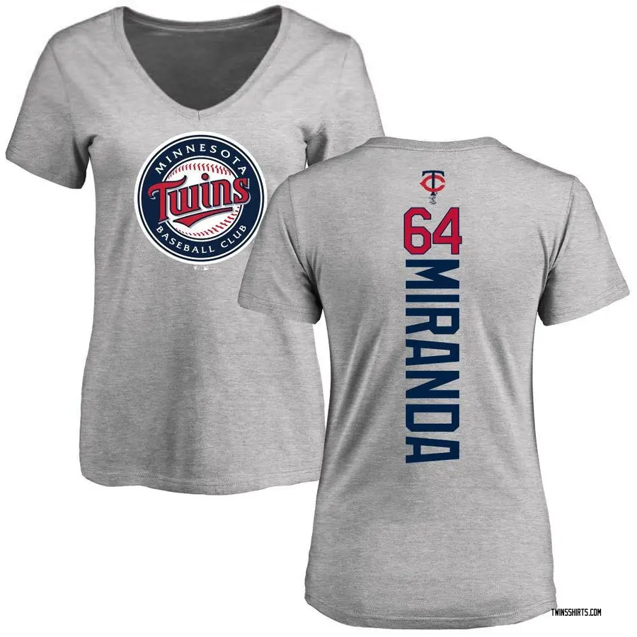 Women's Jose Miranda Minnesota Twins Backer Slim Fit T-Shirt - Ash