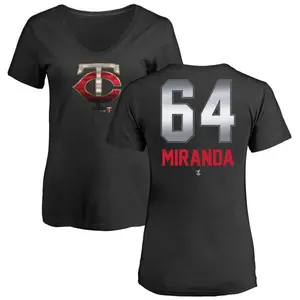 Women's Jose Miranda Minnesota Twins Midnight Mascot V-Neck T-Shirt - Black