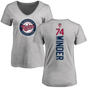 Women's Josh Winder Minnesota Twins Backer Slim Fit T-Shirt - Ash