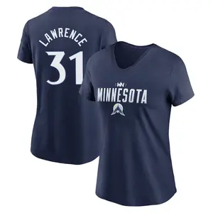 Women's Justin Lawrence Minnesota Twins Navy 2024 City Connect Graphic Name & Number V-Neck T-Shirt