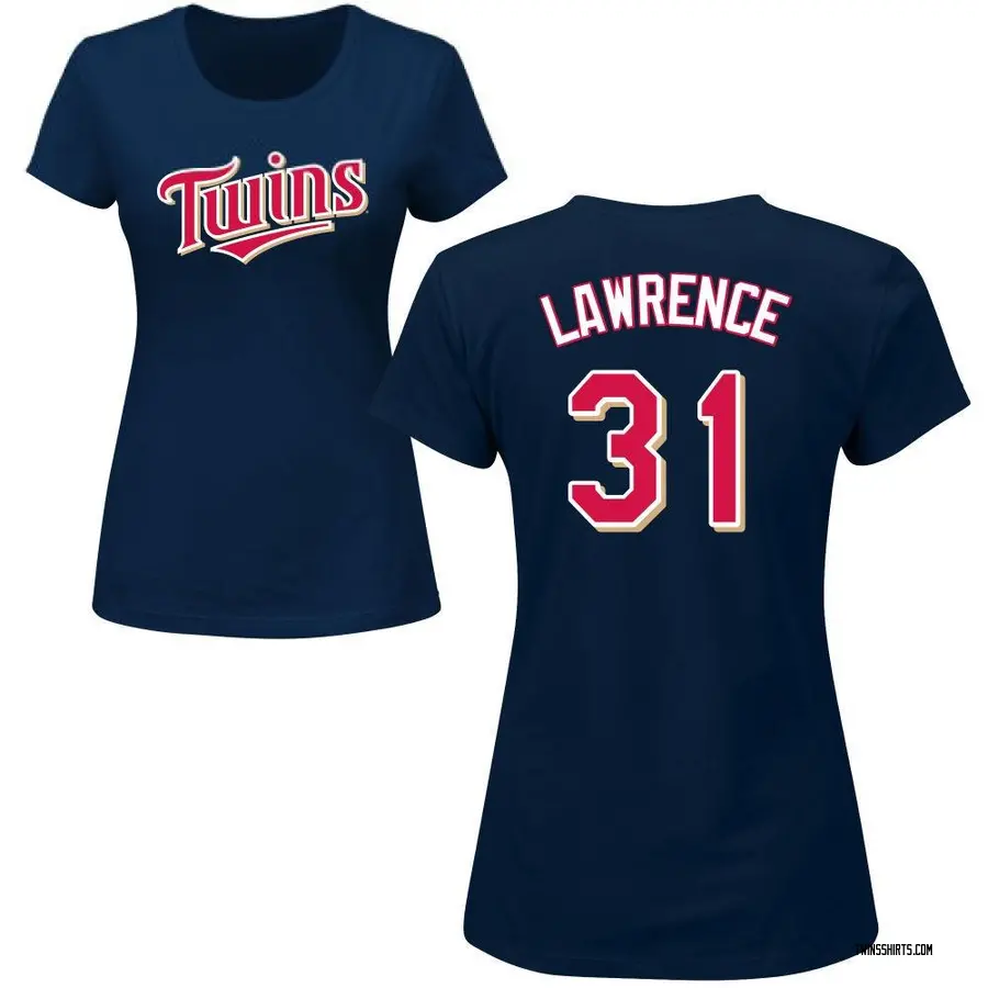 Women's Justin Lawrence Minnesota Twins Roster Name & Number T-Shirt - Navy
