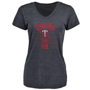 Women's Justin Topa Minnesota Twins Base Runner Tri-Blend T-Shirt - Navy