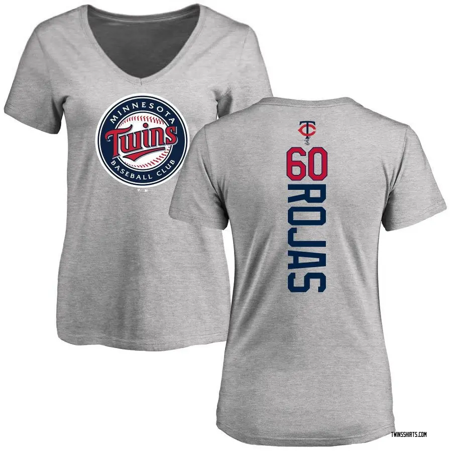 Women's Kendry Rojas Minnesota Twins Backer Slim Fit T-Shirt - Ash