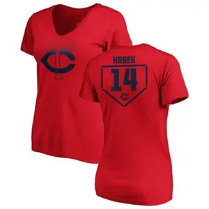 Women's Kent Hrbek Minnesota Twins RBI Slim Fit V-Neck T-Shirt - Red