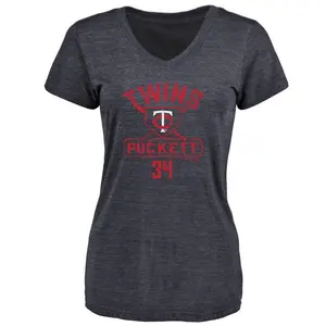 Women's Kirby Puckett Minnesota Twins Base Runner Tri-Blend T-Shirt - Navy
