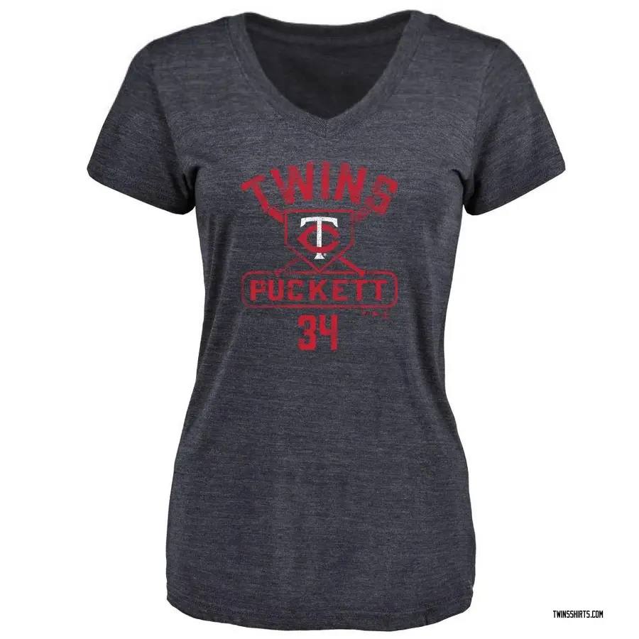 Women's Kirby Puckett Minnesota Twins Base Runner Tri-Blend T-Shirt - Navy