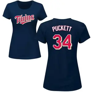 Women's Kirby Puckett Minnesota Twins Roster Name & Number T-Shirt - Navy