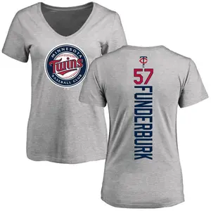 Women's Kody Funderburk Minnesota Twins Backer Slim Fit T-Shirt - Ash