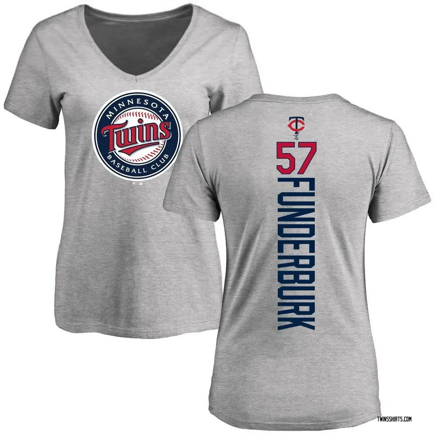 Women's Kody Funderburk Minnesota Twins Backer Slim Fit T-Shirt - Ash