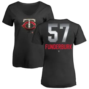 Women's Kody Funderburk Minnesota Twins Midnight Mascot V-Neck T-Shirt - Black
