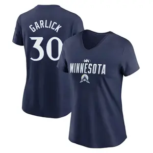 Women's Kyle Garlick Minnesota Twins Navy 2024 City Connect Graphic Name & Number V-Neck T-Shirt