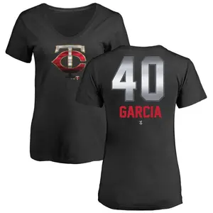 Women's Luis Garcia Minnesota Twins Midnight Mascot V-Neck T-Shirt - Black