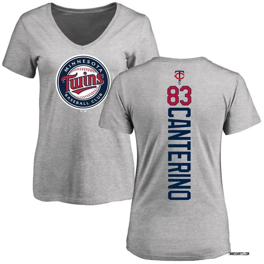 Women's Matt Canterino Minnesota Twins Backer Slim Fit T-Shirt - Ash