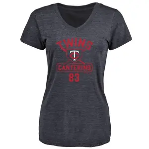 Women's Matt Canterino Minnesota Twins Base Runner Tri-Blend T-Shirt - Navy