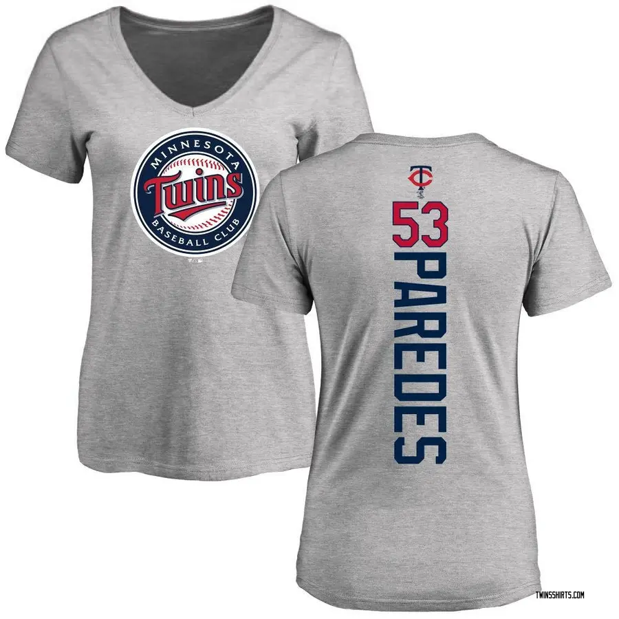 Women's Michael Paredes Minnesota Twins Backer Slim Fit T-Shirt - Ash