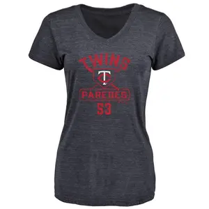 Women's Michael Paredes Minnesota Twins Base Runner Tri-Blend T-Shirt - Navy