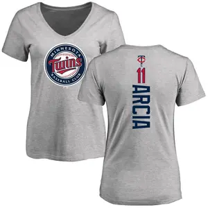 Women's Orlando Arcia Minnesota Twins Backer Slim Fit T-Shirt - Ash