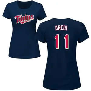 Women's Orlando Arcia Minnesota Twins Roster Name & Number T-Shirt - Navy