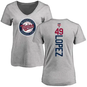 Women's Pablo Lopez Minnesota Twins Backer Slim Fit T-Shirt - Ash
