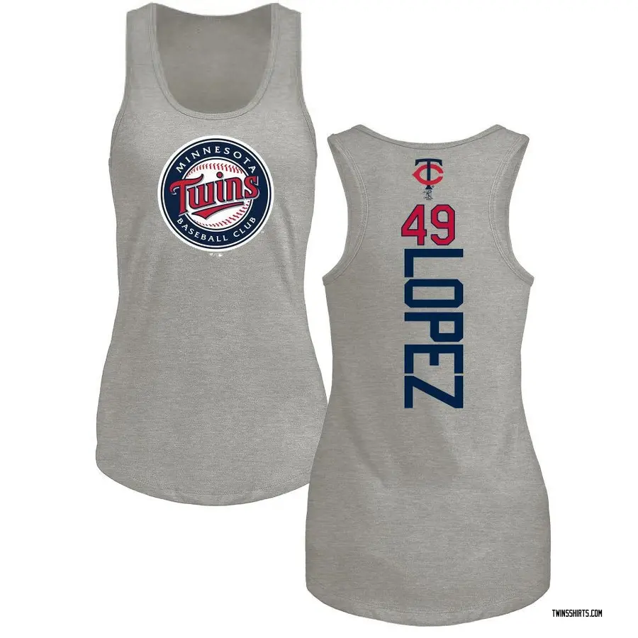 Women's Pablo Lopez Minnesota Twins Backer Tri-Blend Tank Top - Ash