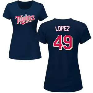Women's Pablo Lopez Minnesota Twins Roster Name & Number T-Shirt - Navy