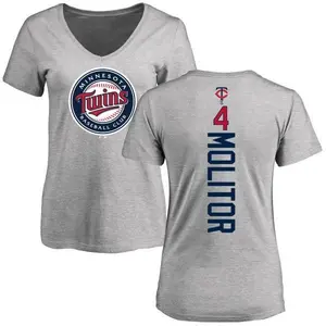 Women's Paul Molitor Minnesota Twins Backer Slim Fit T-Shirt - Ash