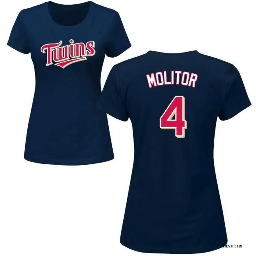 Women's Paul Molitor Minnesota Twins Roster Name & Number T-Shirt - Navy