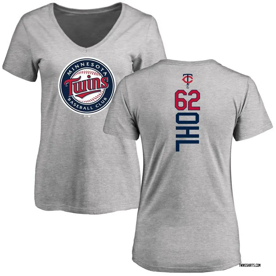 Women's Pierson Ohl Minnesota Twins Backer Slim Fit T-Shirt - Ash