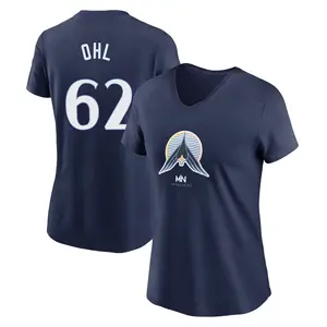 Women's Pierson Ohl Minnesota Twins Navy 2024 City Connect Name & Number V-Neck T-Shirt