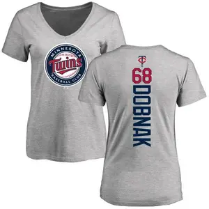 Women's Randy Dobnak Minnesota Twins Backer Slim Fit T-Shirt - Ash