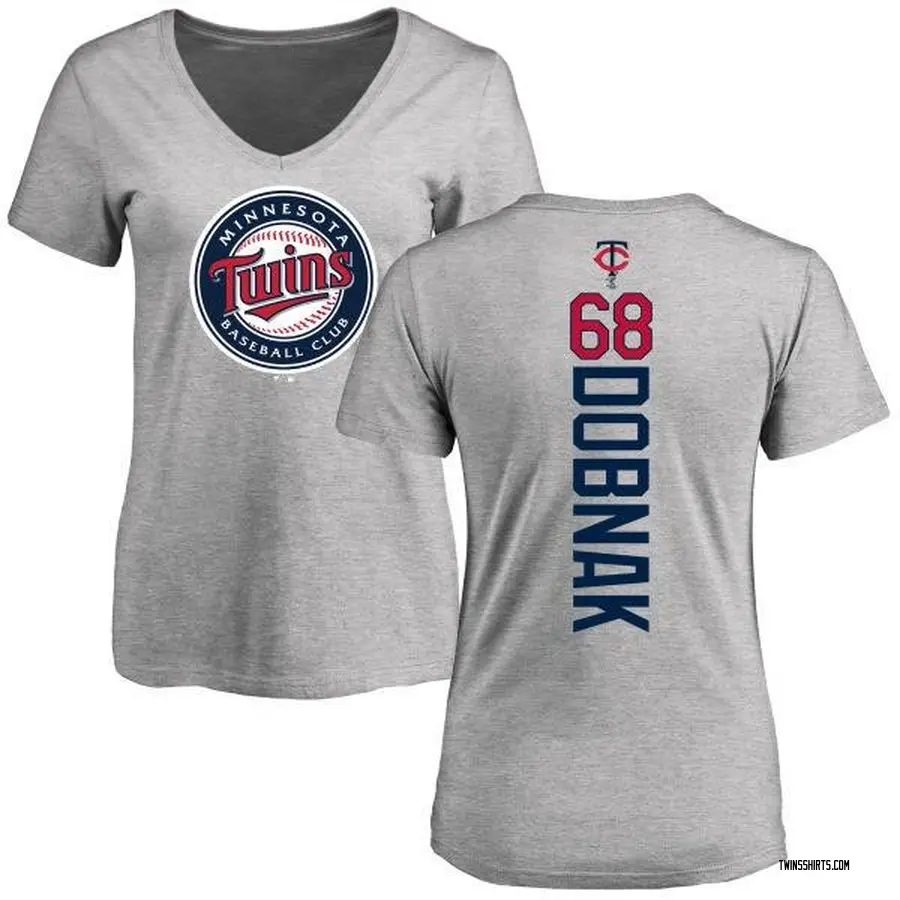 Women's Randy Dobnak Minnesota Twins Backer Slim Fit T-Shirt - Ash