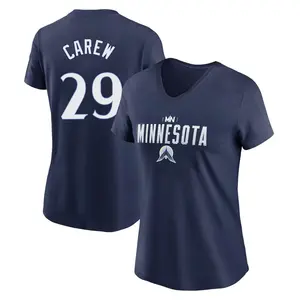 Women's Rod Carew Minnesota Twins Navy 2024 City Connect Graphic Name & Number V-Neck T-Shirt