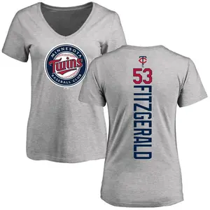 Women's Ryan Fitzgerald Minnesota Twins Backer Slim Fit T-Shirt - Ash