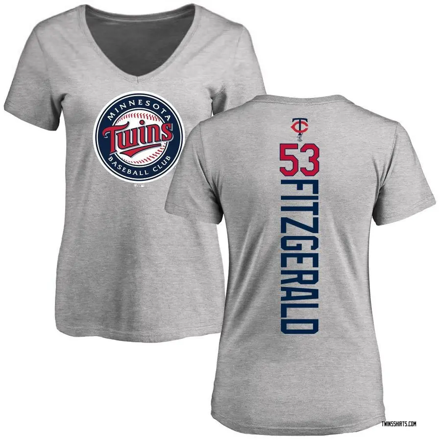 Women's Ryan Fitzgerald Minnesota Twins Backer Slim Fit T-Shirt - Ash