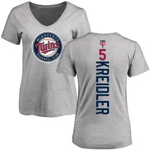 Women's Ryan Kreidler Minnesota Twins Backer Slim Fit T-Shirt - Ash