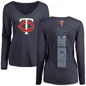 Women's Simeon Woods Richardson Minnesota Twins Backer Slim Fit Long Sleeve T-Shirt - Navy