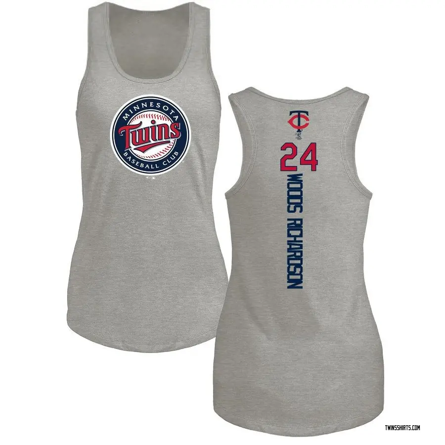 Women's Simeon Woods Richardson Minnesota Twins Backer Tri-Blend Tank Top - Ash