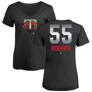 Women's Taylor Rogers Minnesota Twins Midnight Mascot V-Neck T-Shirt - Black