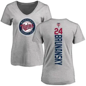 Women's Tom Brunansky Minnesota Twins Backer Slim Fit T-Shirt - Ash