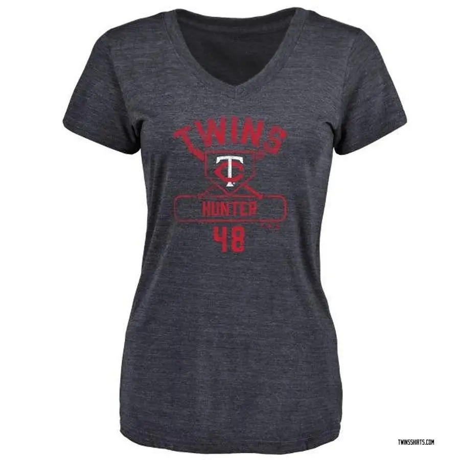 Women's Torii Hunter Minnesota Twins Base Runner Tri-Blend T-Shirt - Navy