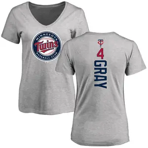 Women's Tristan Gray Minnesota Twins Backer Slim Fit T-Shirt - Ash