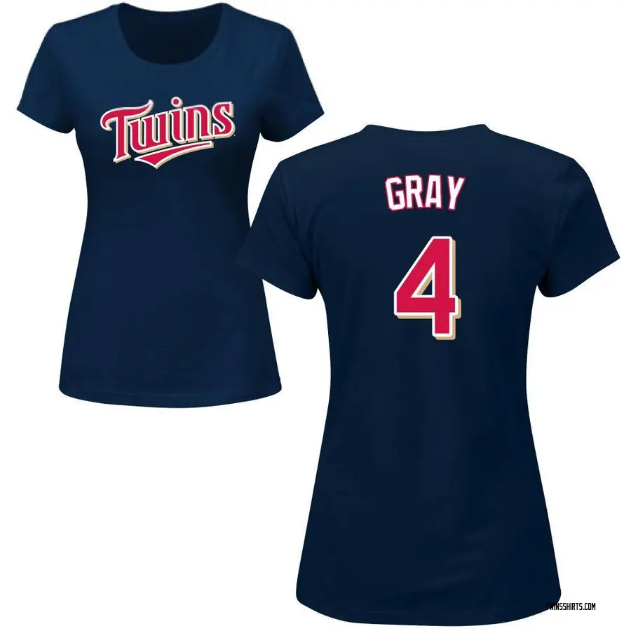 Women's Tristan Gray Minnesota Twins Roster Name & Number T-Shirt - Navy