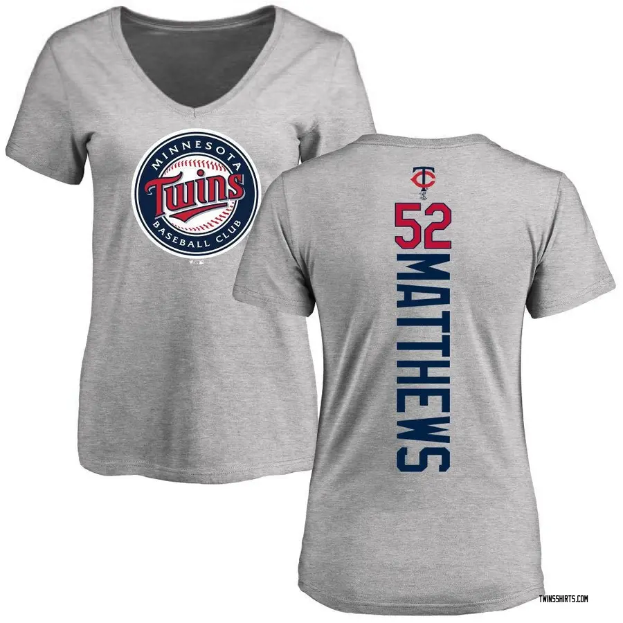 Women's Zebby Matthews Minnesota Twins Backer Slim Fit T-Shirt - Ash
