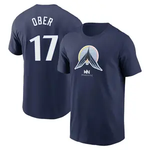 Youth Bailey Ober Minnesota Twins Navy 2024 City Connect Name & Number T-Shirt