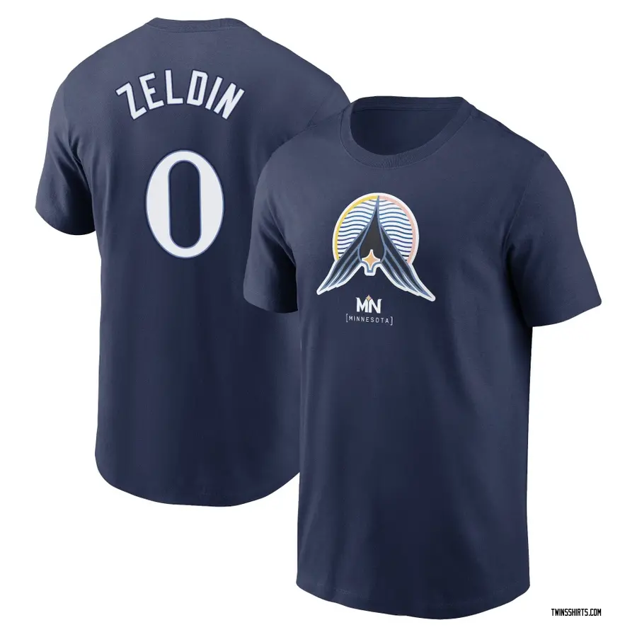 Youth Brian Zeldin Minnesota Twins Navy 2024 City Connect Name & Number T-Shirt