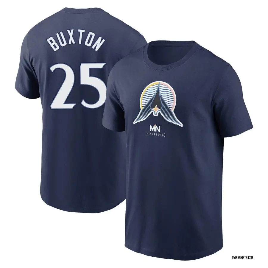 Youth Byron Buxton Minnesota Twins Navy 2024 City Connect Name & Number T-Shirt