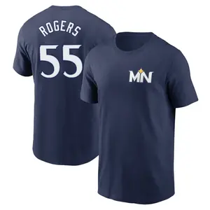 Youth Taylor Rogers Minnesota Twins Navy 2024 City Connect Fuse Name & Number T-Shirt